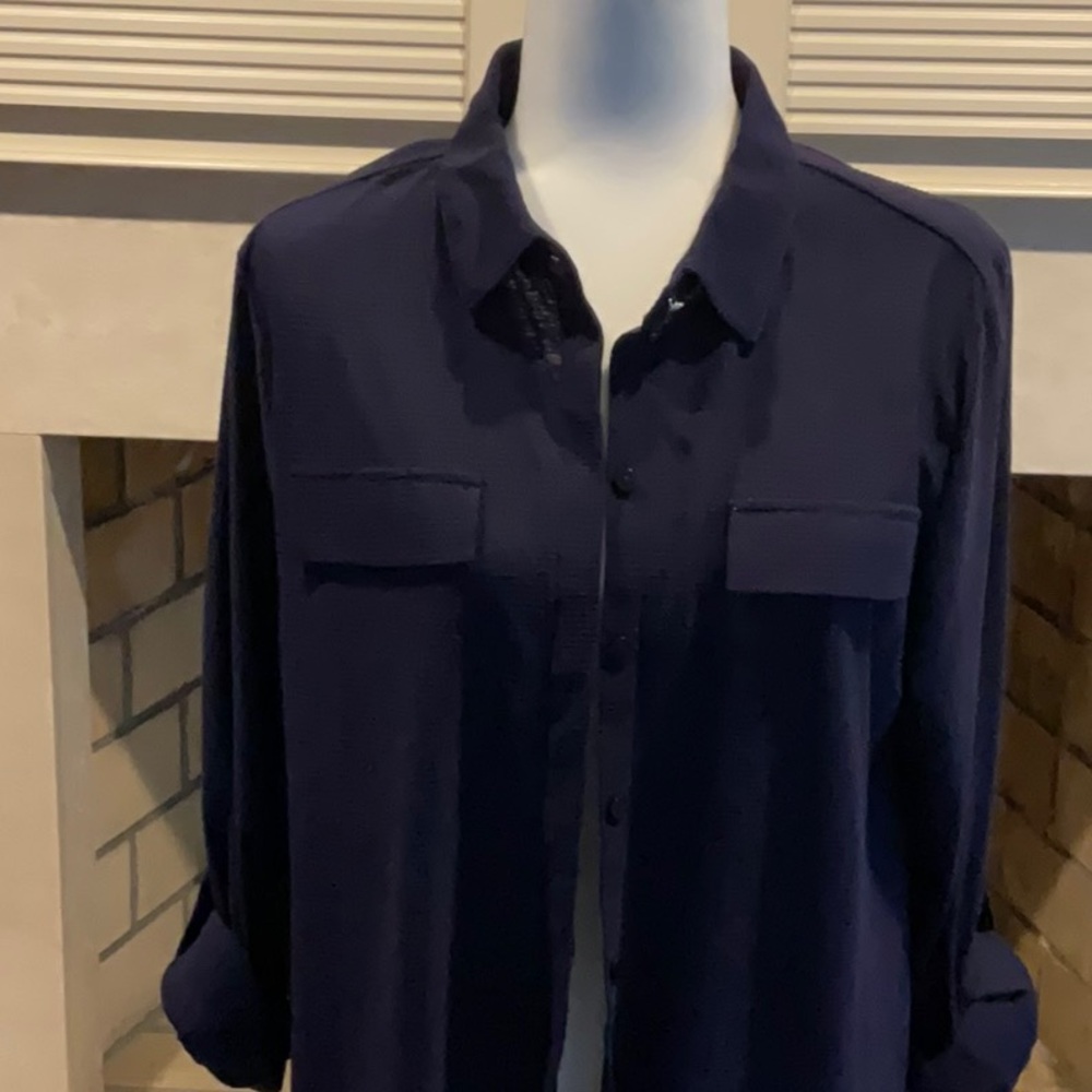 Navy Button-Up Shirt